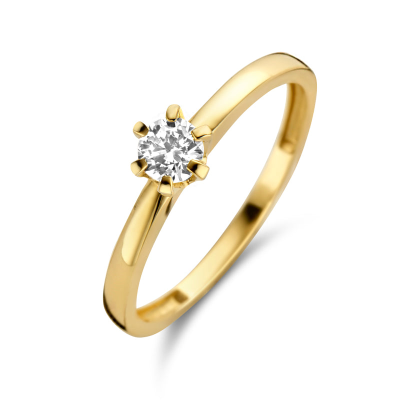 Women's ring with zirconia 4mm gold 585/000