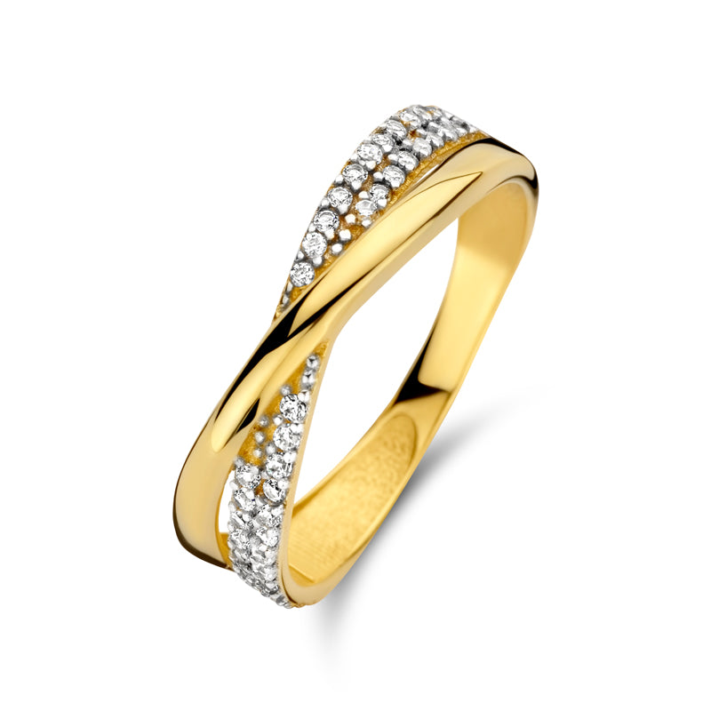 Women's ring with 38 zirconia gold 585/000