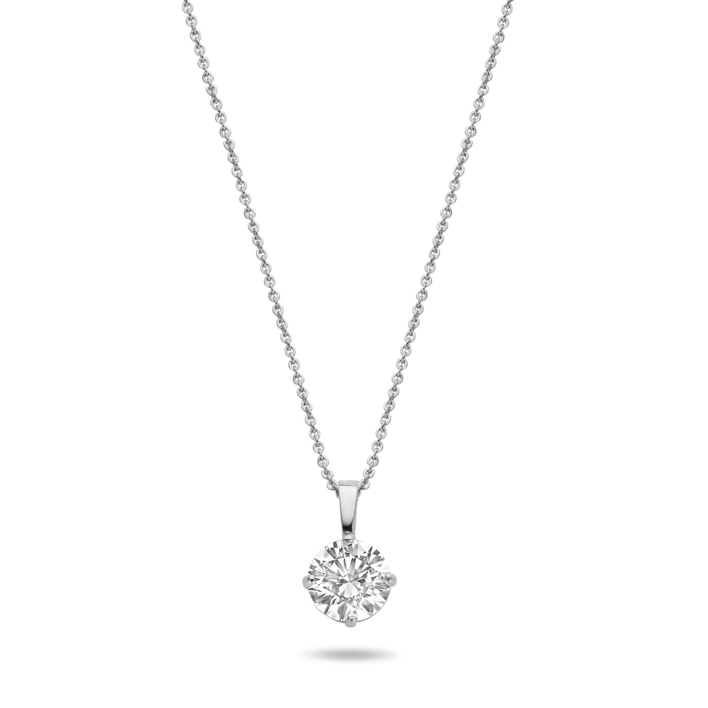 Necklace with pendant zirconia 6mm white gold 585/000