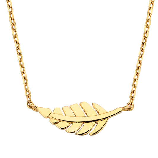 Necklace feather gold 585/000