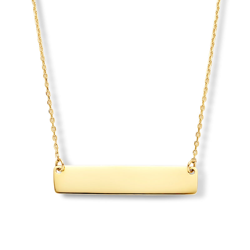 Necklace with engraving plate 25 x 5.2mm gold 585/000
