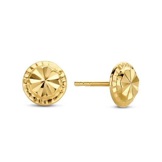 Ear studs dot faceted 5mm gold 585/000