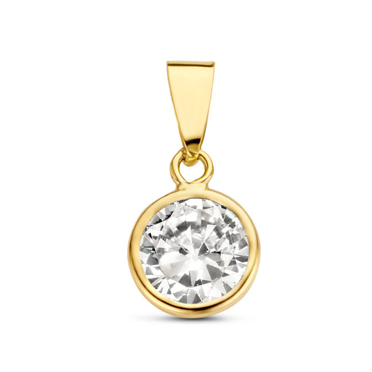 Pendant zirconia 6mm gold 585/000