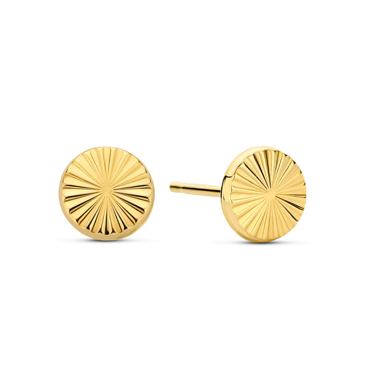 Stud earrings Dot Diamond Cut Gold 585/000