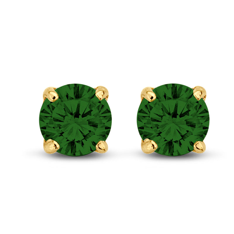 Ohrstecker Zirkonia grün 5mm Gold 585/000