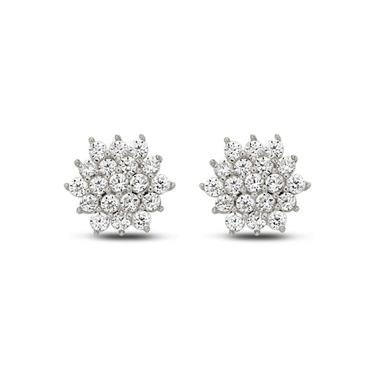 Stud earrings 38 zirconia white gold 585/000