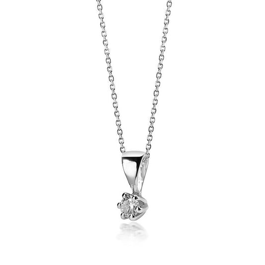 Lovebird necklace with brilliant 0.05 ct. White gold 585/000