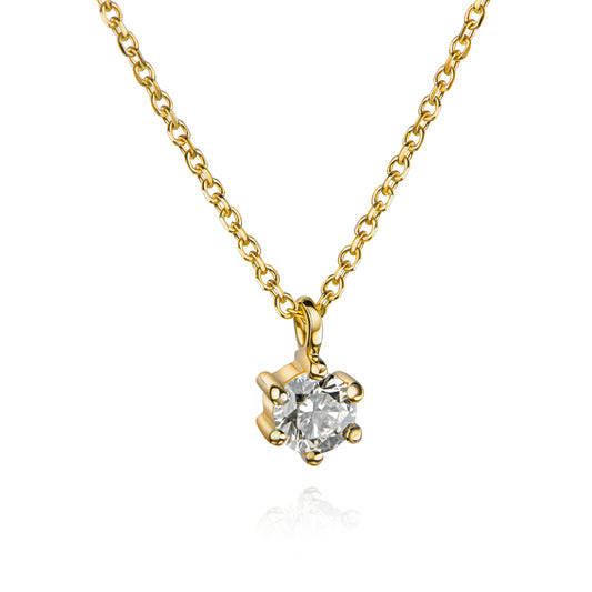 Lovebird necklace with brilliant 0.10 ct. Yellow gold 585/000
