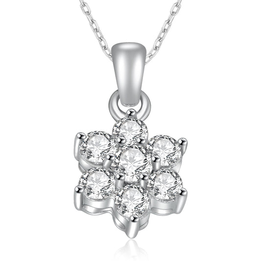 Lovebird necklace with 7 zirconia silver 925/000