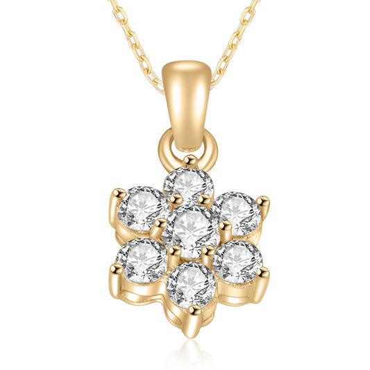 Lovebird necklace with 7 zirconia silver 925/000 gold plated
